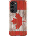 Canadian Flag Dark Wood Galaxy S23 Plus Pro Case